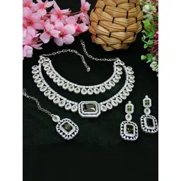 VATSALYA creation Alloy Gold- plated Green Jewellery Set-picture-16