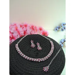 VATSALYA creation Alloy Gold- plated Purple Jewellery Set-picture-11