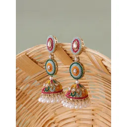 VATSALYA creation Gold-Plated Alloy Artificial Stones Earrings-picture-41