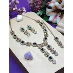 VATSALYA creation Gold-Plated Artificial Stone Studded Jewellery Set-picture-47