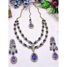 VATSALYA creation Gold-Plated Artificial Stone Studded Jewellery Set-picture-21