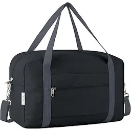 vavobis Ryanair Cabin Bags - 40x20x25 Underseat Travel Tote Carry On Duffle Gym Beach Overnight Flight Weekend Bags for Women Men, Black (With Shoulder Strap), 40x20x25 CM-picture-11