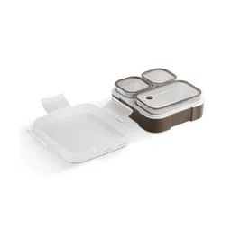 VAYA TYDBYT Lunchbox, Stainless Steel Bento Lunch Box with 3 Leakproof Compartments Ideal for Kids, Office, and School Use, Color - Brown-picture-21