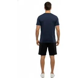 vayuvastra Men Printed Round Neck Polyester Dark Blue T-Shirt image 2