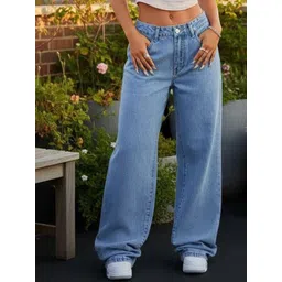 VBEAUTI Women Jean Relaxed Fit High-Rise Stretchable Wide Leg Jeans-picture-27