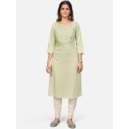 KALINI Embroidered Yoke Design Gotta Patti Kurta-image-5
