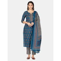 vbuyz KALINI Women Ethnic Motifs Printed Pure Cotton Kurta with Trousers & With Dupatta-picture-35