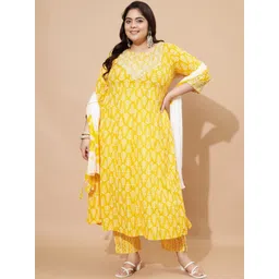 vbuyz KALINI Women Printed Regular Gotta Patti Kurta with Trousers & With Dupatta-picture-13