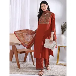 Vbuyz Women Floral Printed Kurta with Trousers & Dupatta-picture-13