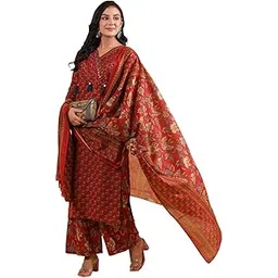 vbuyz Women’s Pure Cotton Green Stitched Kurta Pant and Dupatta Set Ethnic Wear | Kurta Pant | Kurta Set for Women | Printed Kurta Set-picture-56