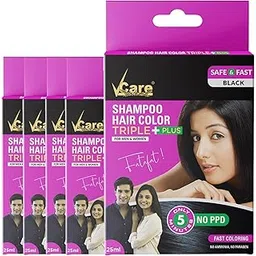 Vcare Shampoo Hair Color, Black, 25ml-Colors and deeply nourishes your hair-Enriched with growth factors & antioxidants, Ammonia-free, Sulphate free (Pack of 5)-picture-36
