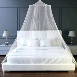 vd enterprise Polyester Double Bed mosquito net for Adult [White] Polyester Washable Adults Mosquito Net-picture-21
