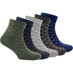 vdangi Ankle Length Socks For Men multicolor Cotton Socks Self Design socks Comfort Breathable Casual Socks Pack Of 5 Pairs (Free Size)-picture-32