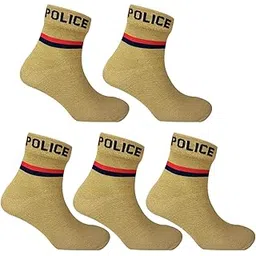 vdangi Men & Women Police Khaki Socks Cotton Full Length Uniform Socks free Size Police Khaki Socks Pack Of 5 Pair-picture-40