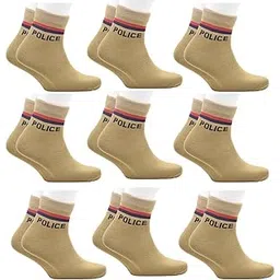 vdangi Police Socks For Men Women Cotton Khaki Ankle Length Formal Officer Organic Casual Pack Of 9 Pair Free Size-picture-51