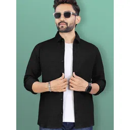 vebnor Men Regular Fit Self Design Spread Collar Casual Shirt-picture-20