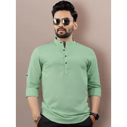 vebnor Men Self Design Jacquard Straight Kurta-picture-23
