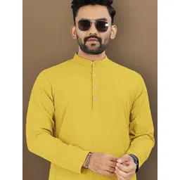 vebnor Men Solid Art Silk Straight Kurta-picture-19