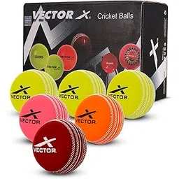 Vector X Swing PVC Cricket Practice Wind Ball Set for Indoor/Outdoor Play Street, Beach, All Age Groups, Teams, Schools, Clubs and Individual Players (Heavy Weight) Pack of 6 Multicolour Balls-picture-18