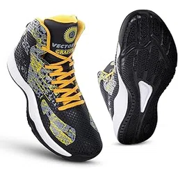 vector x Graffiti 3D Texture TPU Fusing|Eva Phylon Rubber Sole Stylish & Comfortable High Ankle Court Shoe Best for Squash Table Tennis Volleyball Indoor & Outdoor Sports Lace Up Sneakers for Men-picture-39