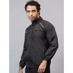 VECTOR X Men Mock Collar Solid Casual Bomber Windcheater Jacket image 3