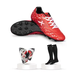 VECTOR X Men TITAN Football Non-Marking Lace-Ups Sports Shoes with Stocking & shin guards-picture-16