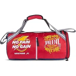 vector x No Pain Gym Duffel 22L Sports Bag for Men and Women with Shoes Compartment Polyester | Front Utility Pocket |Durable Base | Adjustable Shoulder Strap (RED)-picture-46