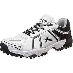 vector x Target Cricket Shoes | White-Black | Lace Up | Solid Sole | Size- 7 | Leather | for Adult and Men |-picture-30