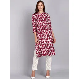 VEDANA Women Pink & White Paisley Printed Kurta-picture-26