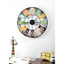 vedas Black & Green Round Analogue Wall Clock-picture-22