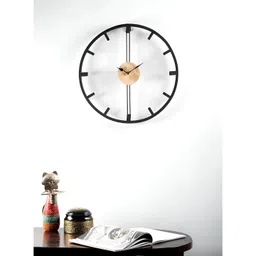 vedas Black Metal Round Analogue Wall Clock-picture-11