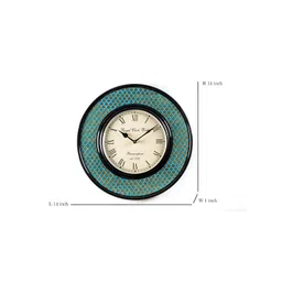 vedas Blue Wooden Round Analogue Wall Clock-picture-21