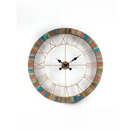 vedas Brown & White C-Logan Wood  Wall Clock-picture-12