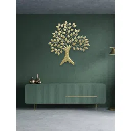 vedas Gold Toned Mystic Indiana Textured Metal Amara Tree Wall Decor-picture-39