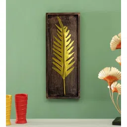 vedas Iron Palm Leaf Wall Art In Gold-picture-22