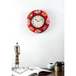 vedas Red & White C-Royal Printed Wood  Wall Clock-picture-24