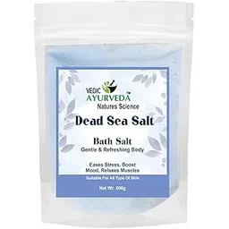 VEDICAYURVEDA Bath Salt 500g | Dead Sea Bath Salt & Activating Blend | Aromatherapy Salt for Stress Relief, Muscle Pain, Detox & Skin Brightening | Clears Negative Energy | Foot Soak & Full Body Spa for Men & Women-picture-27