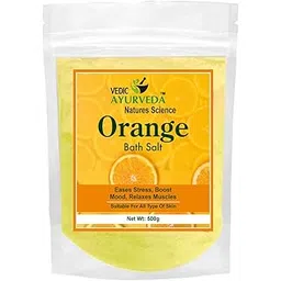 VEDICAYURVEDA Bath Salt 500g | ORANGE & Activating Blend | Aromatherapy Salt for Stress Relief, Muscle Pain, Detox & Skin Brightening | Clears Negative Energy | Foot Soak & Full Body Spa for Men & Women-picture-41