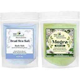 vedicayurveda Dead Sea Salt and Mogra Bath Salt Combo Pack, Relaxation and Aromatherapy, 2 x 200g-picture-39