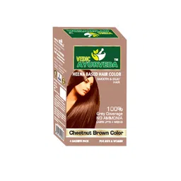 VEDICAYURVEDA Henna Based Ammonia Free Hair Color - 100 g - Chestnut Brown-picture-12