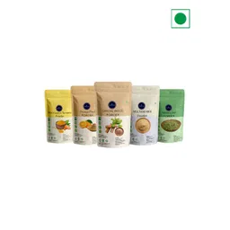 VEDICINE Set 5 Wild Turmeric Orange Sandalwood Multani Mitti Neem Leaf Face Mask-75g Each-picture-38