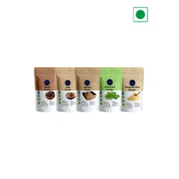 VEDICINE Set Of 5 Amla Reetha Shikakai Fenugreek Brahmi Powder For Hair Care - 50 g Each-picture-26