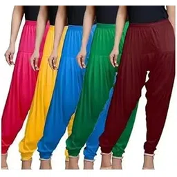 vee ess Ultra Soft Material Viscose Rayon Solid Attractive Pleated Pattern Casual wear Patiala Pants for Womens Combo_5-picture-49
