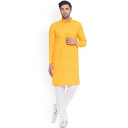 VEERA PARIDHAAN Floral Embroidered Thread Work Mandarin Collar Straight Kurta-picture-11