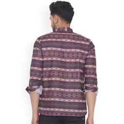 VEERA PARIDHAAN Geometric Printed Band Collar Cotton Straight Short Kurta image 4