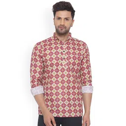 VEERA PARIDHAAN Geometric Printed Cotton Straight Kurta-picture-14