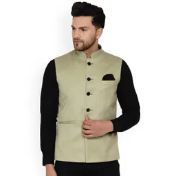 VEERA PARIDHAAN Mandarin Collar Nehru Jacket-picture-12