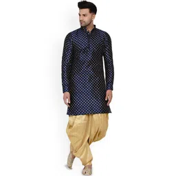 VEERA PARIDHAAN Men Floral Printed Regular Kurta with Dhoti Pants-picture-13