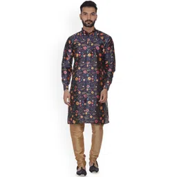 VEERA PARIDHAAN Men Floral Printed Regular Kurta with Pyjamas-picture-15