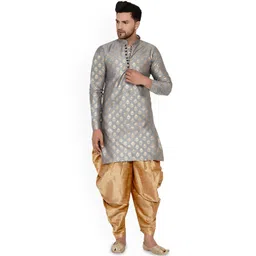 VEERA PARIDHAAN Men Floral Printed Regular Kurta with Salwar-picture-14